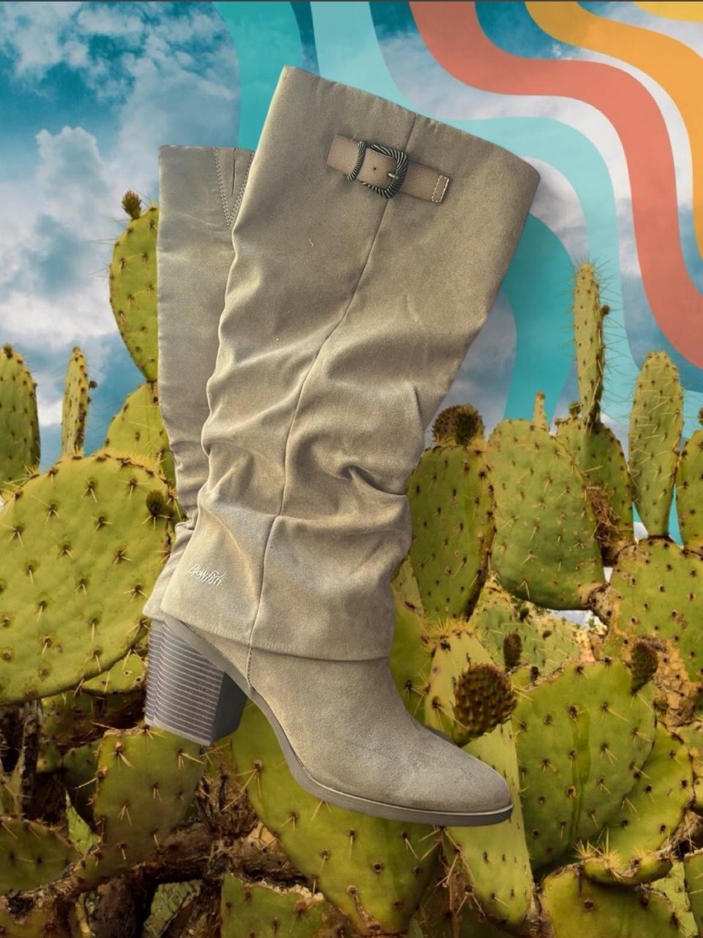 Blowfish - Taupe Slouchy Heeled Boots